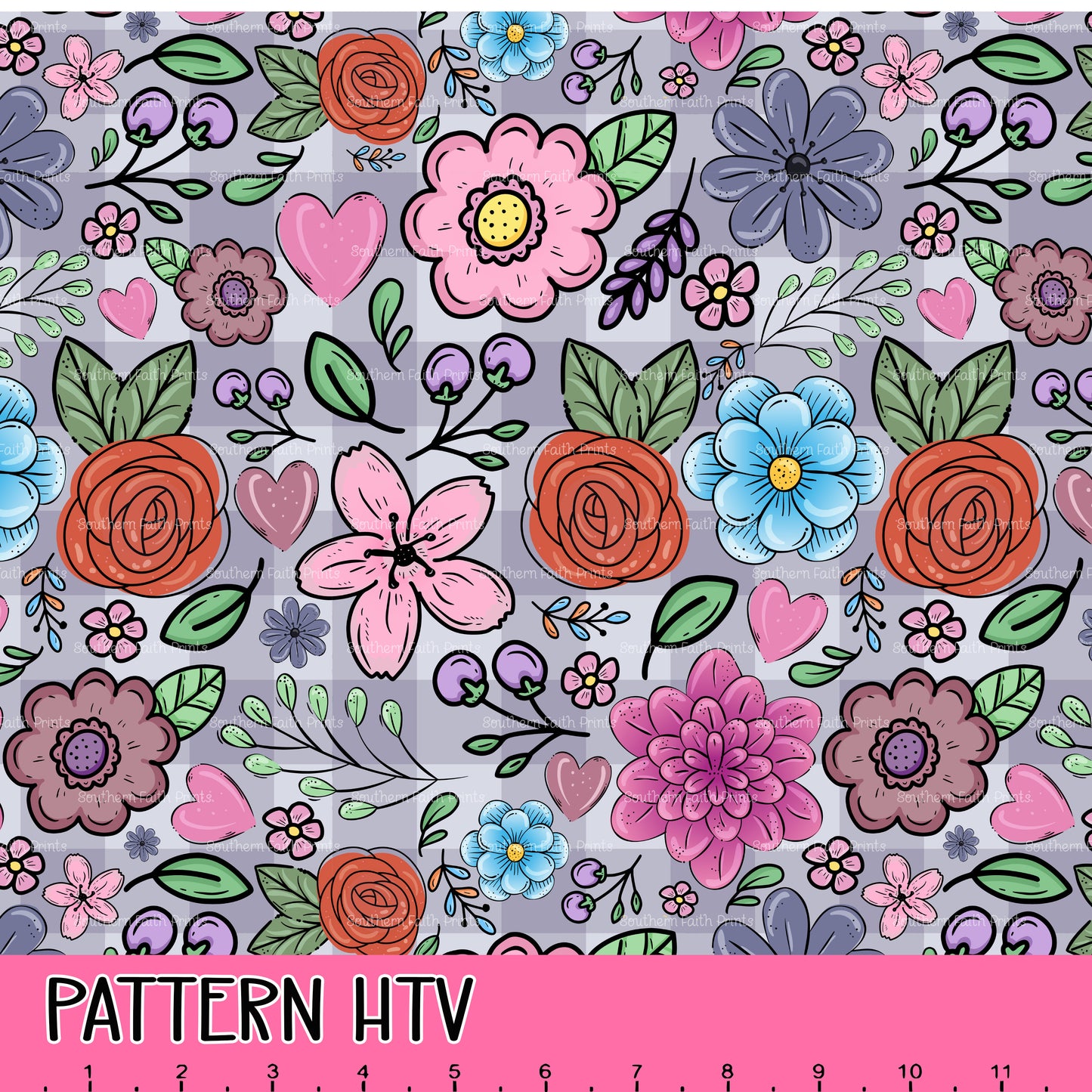 Purple Picnic 12x12 Pattern HTV