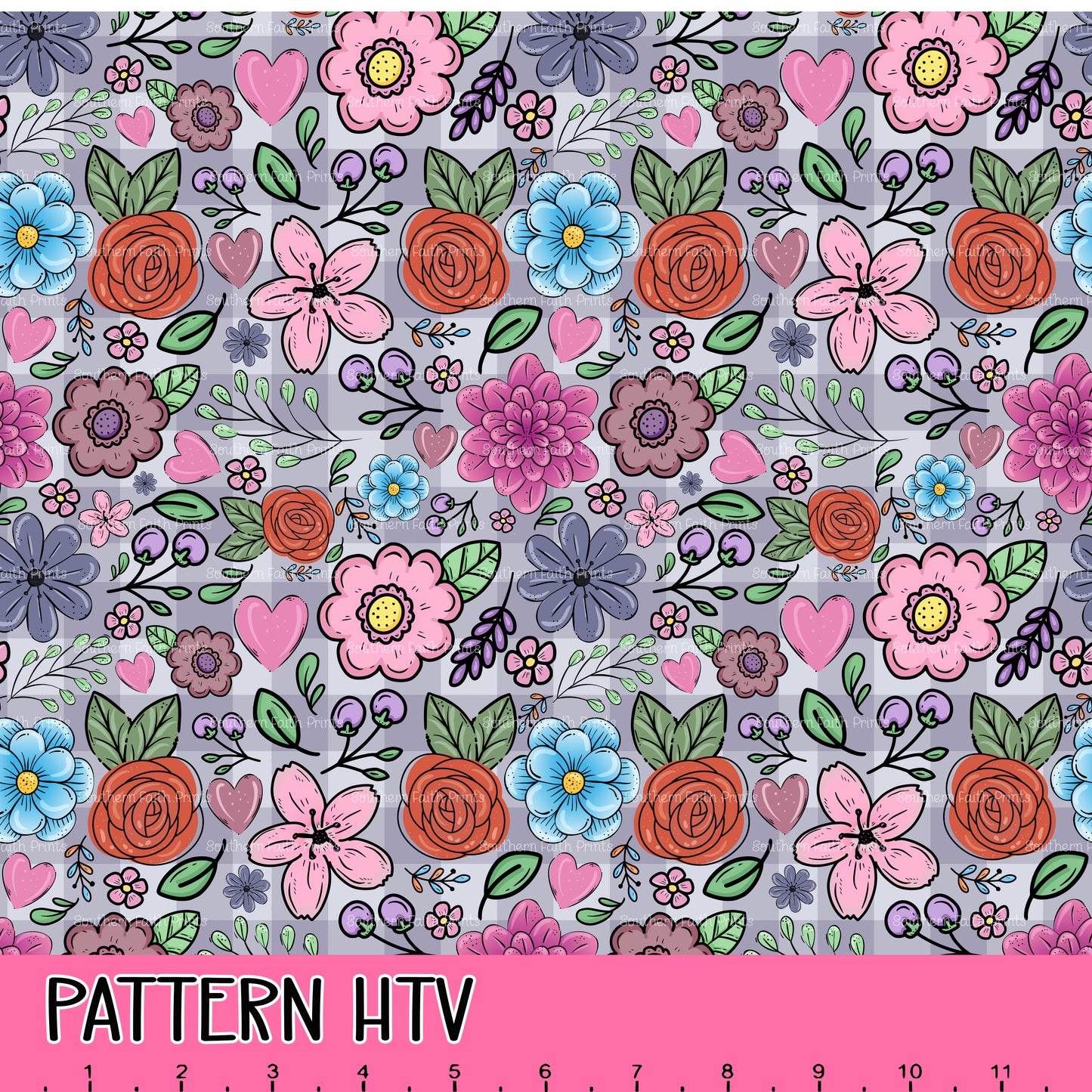 Purple Picnic 12x12 Pattern HTV