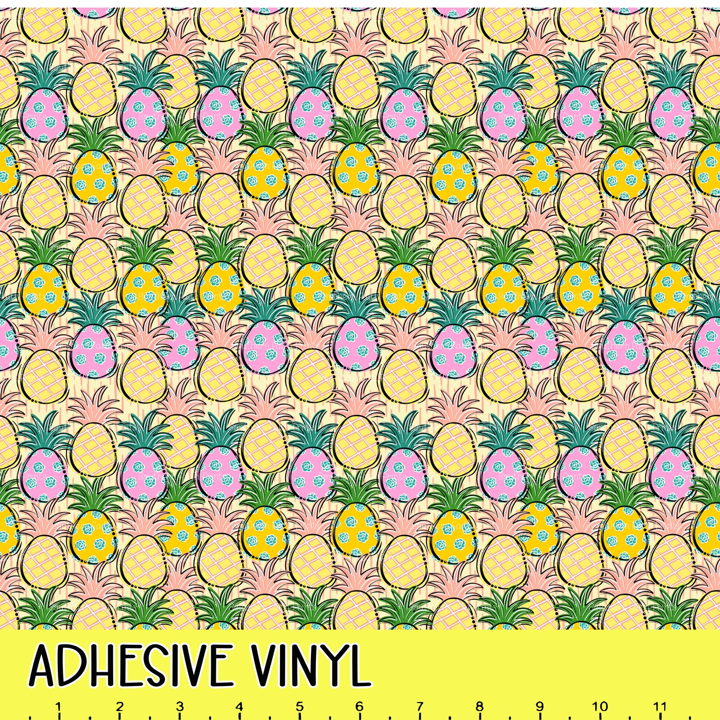 Summer Pineapple 12x12 Pattern Adhesive Vinyl