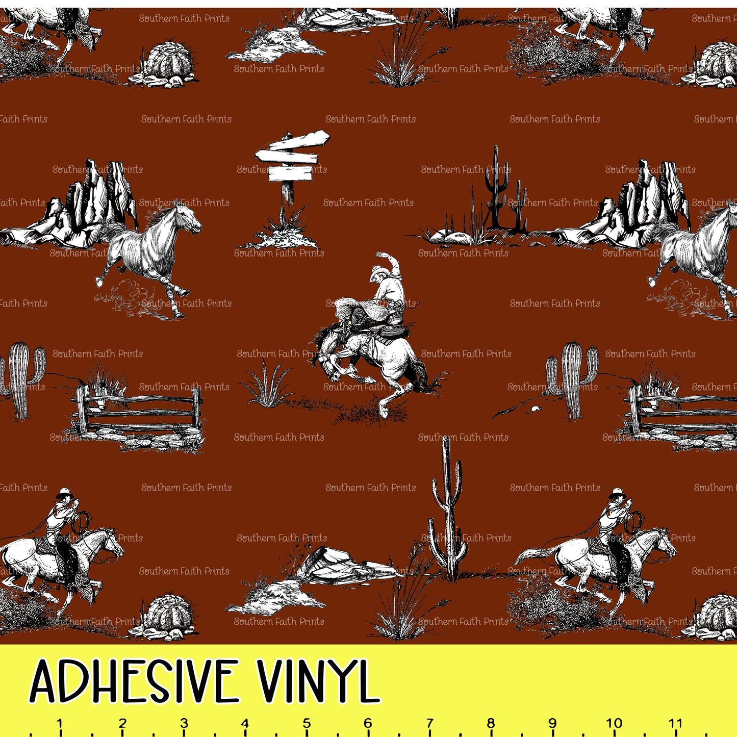 Western Desert Scene 12x12 Pattern Adhesive Vinyl