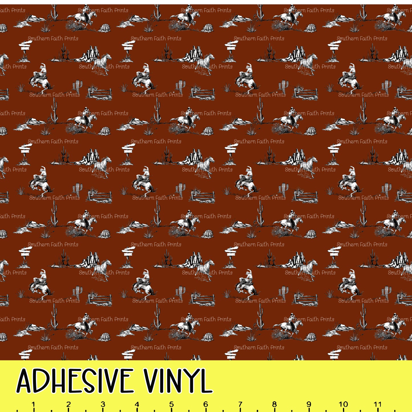 Western Desert Scene 12x12 Pattern Adhesive Vinyl