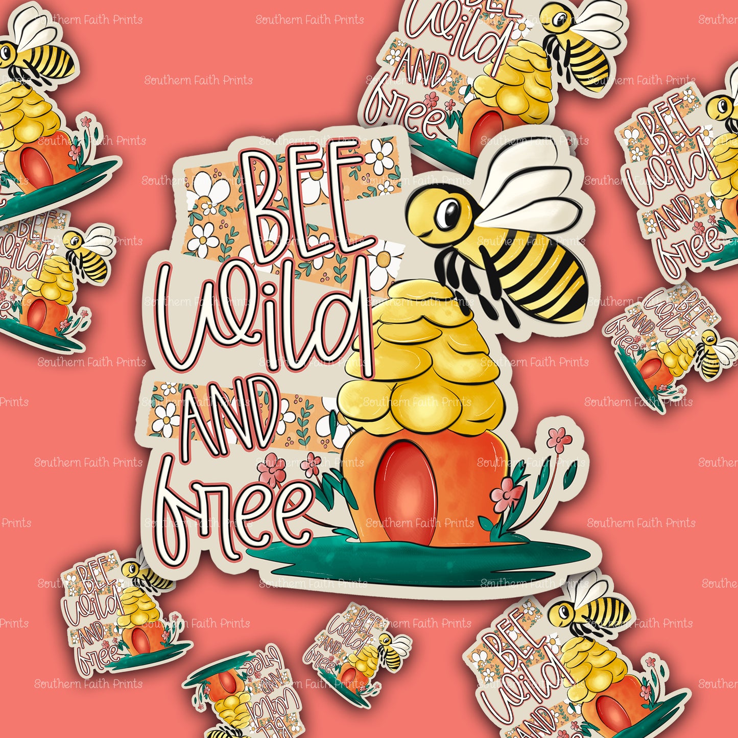 Bee Wild and Free Acrylic Sticker Set