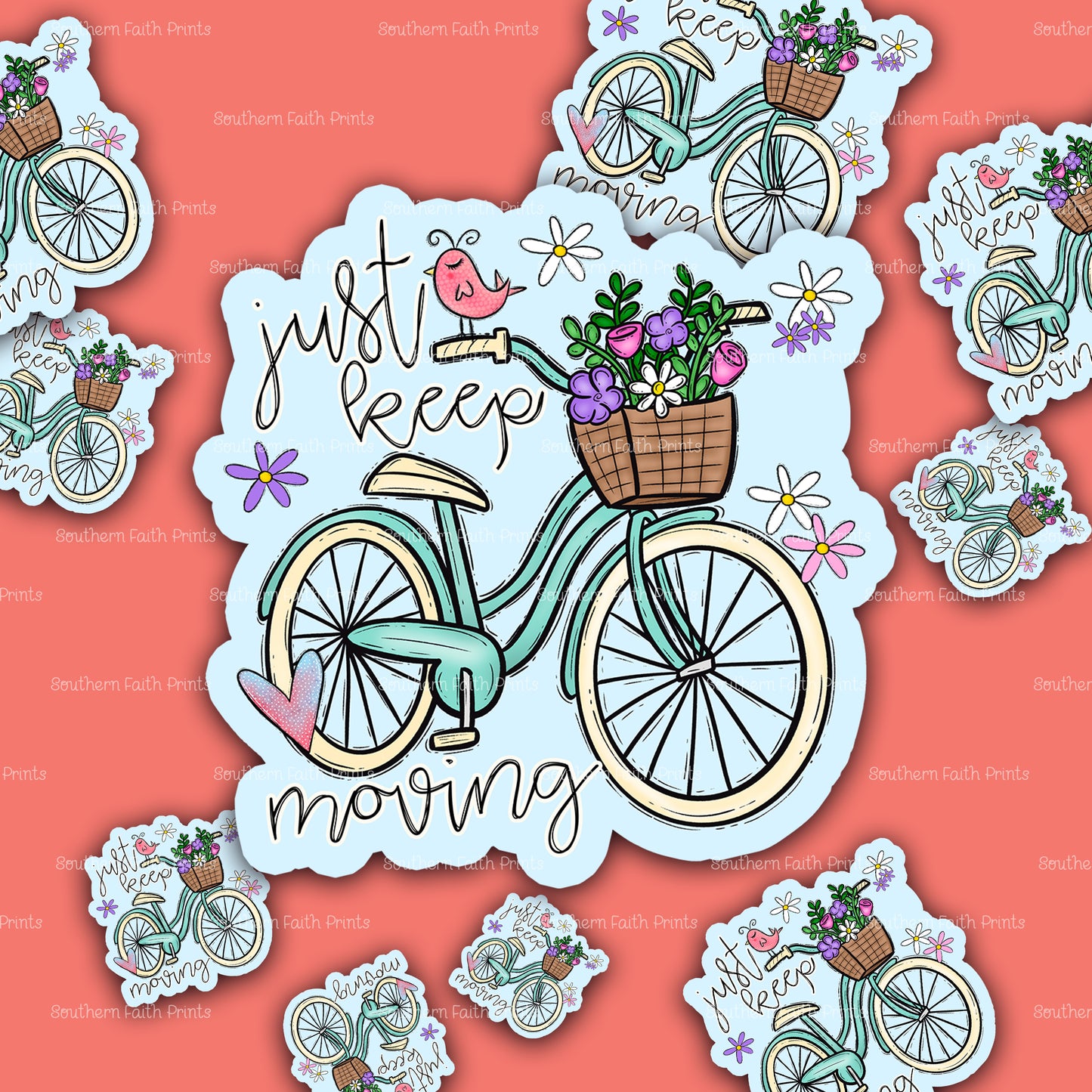 Just Keep Moving Acrylic Sticker Set
