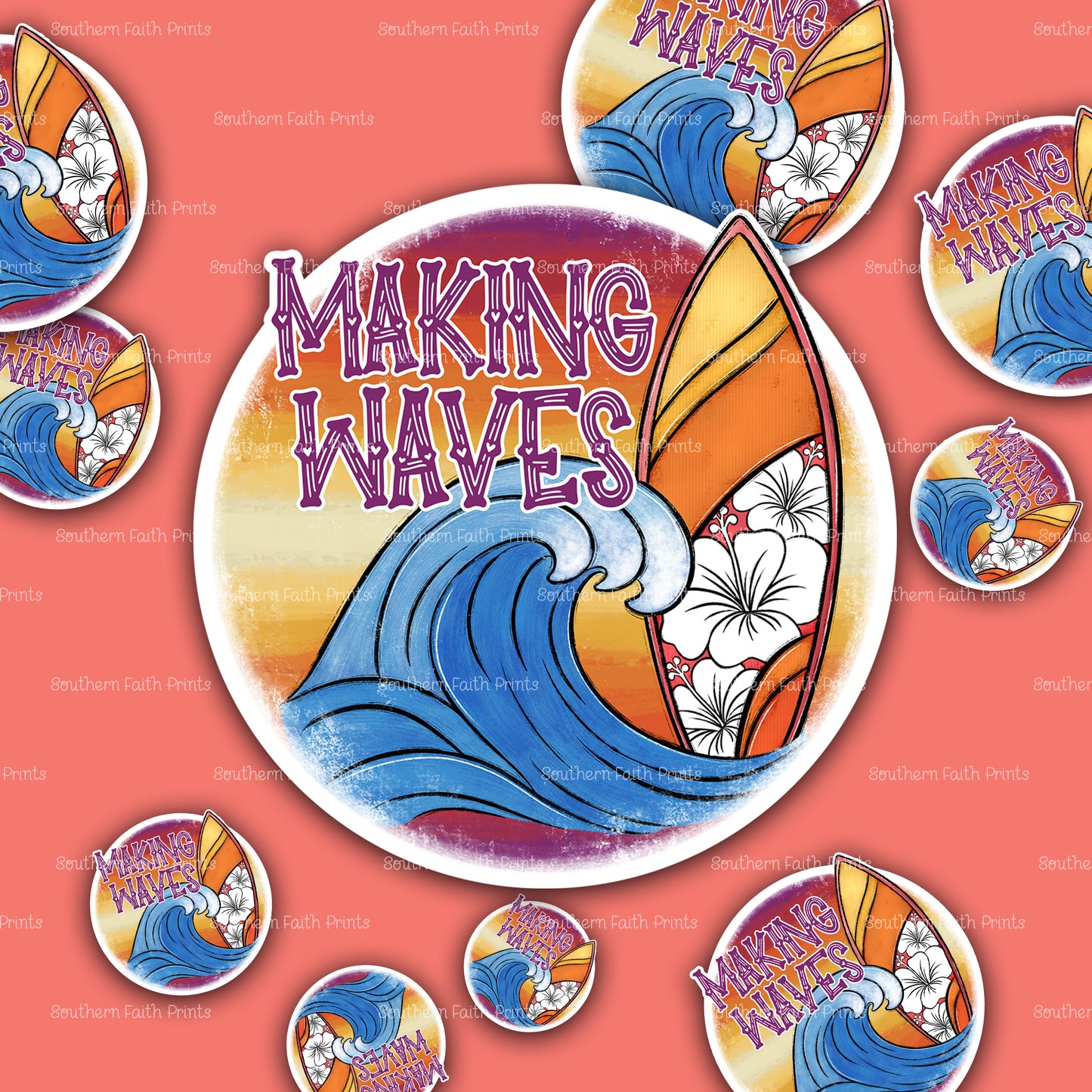 Making Waves Acrylic Sticker Set