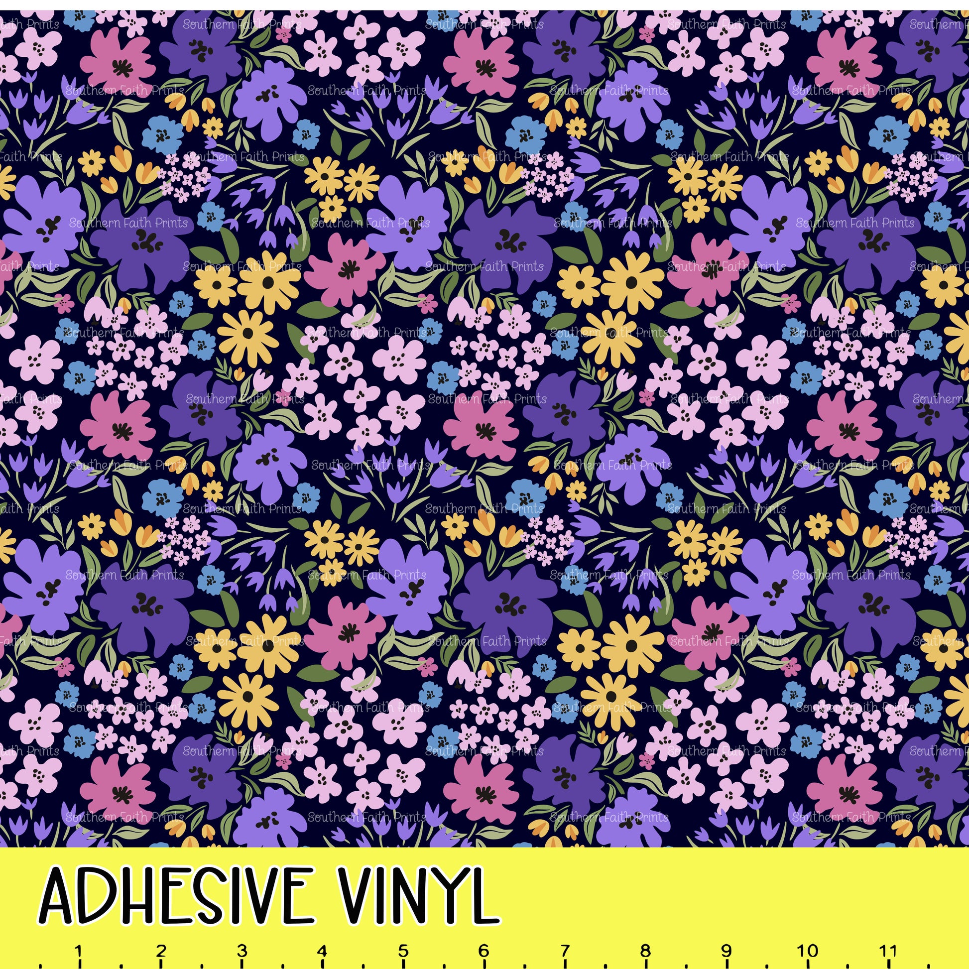 Modern Purple Floral 12x12 Pattern Adhesive Vinyl