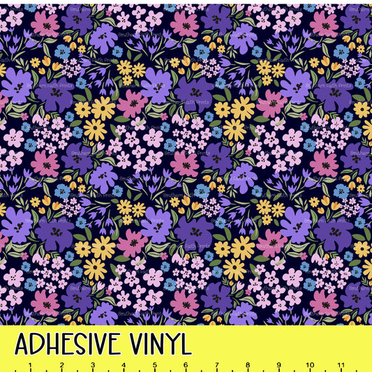 Modern Purple Floral 12x12 Pattern Adhesive Vinyl