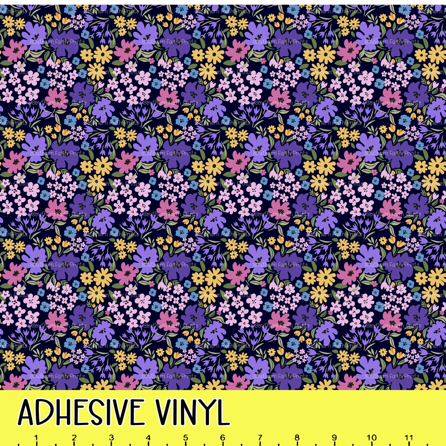 Modern Purple Floral 12x12 Pattern Adhesive Vinyl