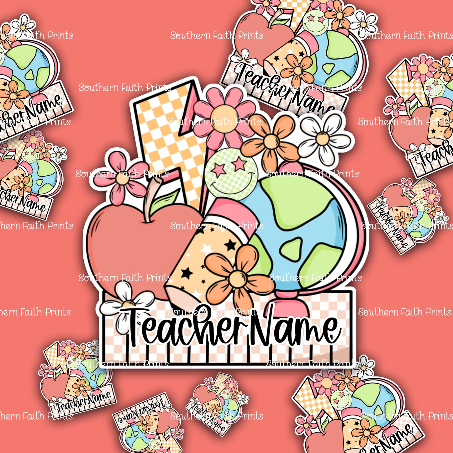 Teacher Collage Custom Acrylic Sticker Set