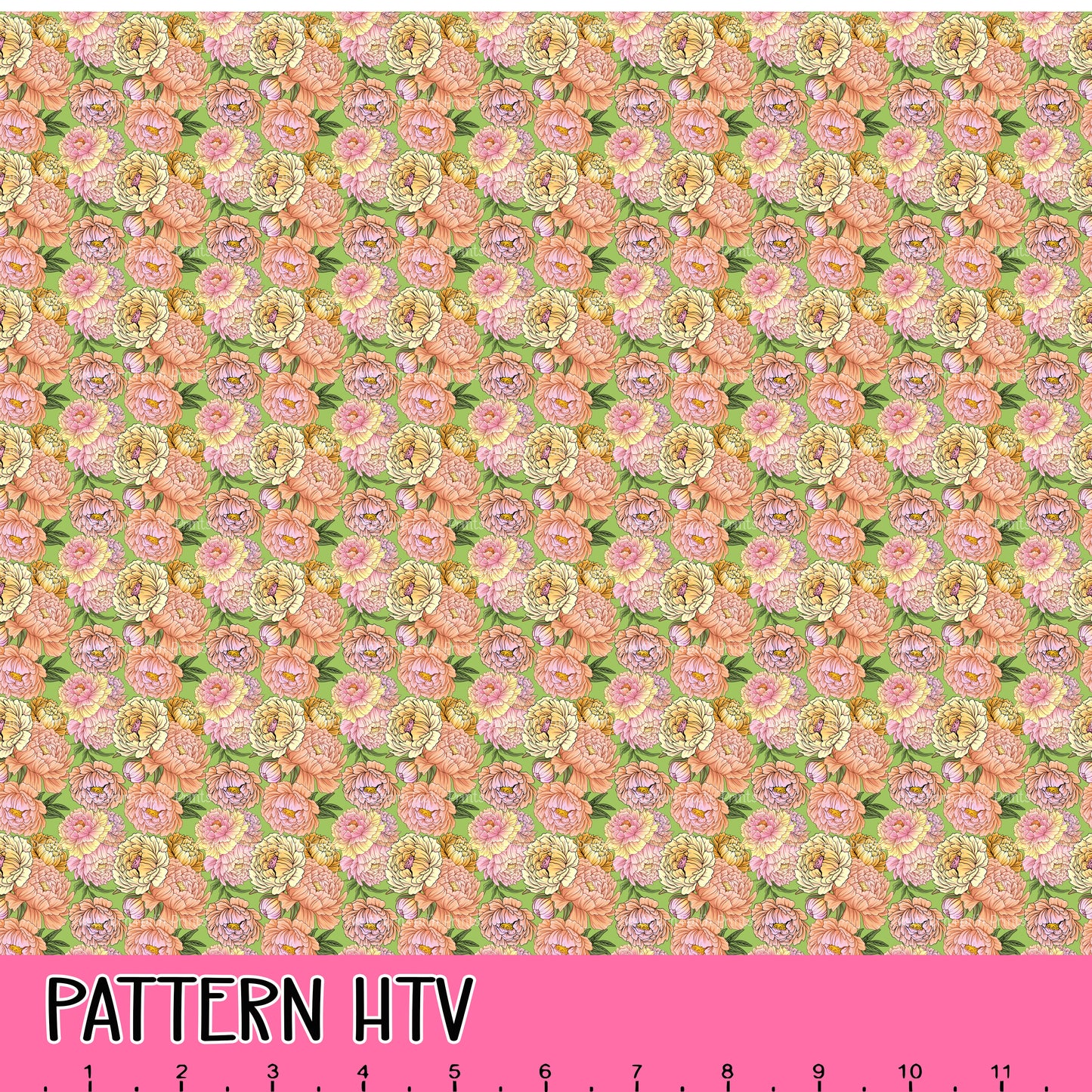 Peony Power 12x12 Pattern HTV