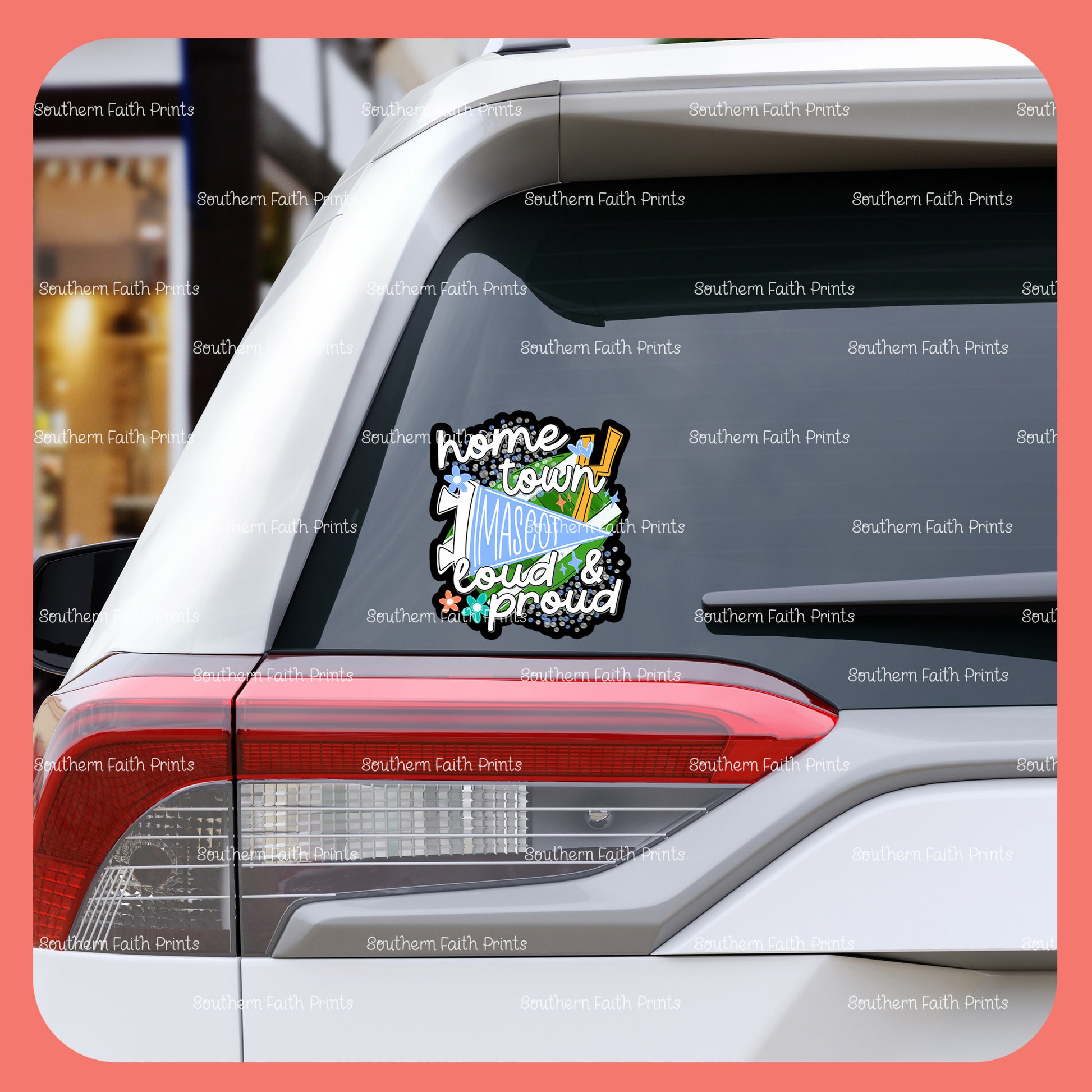 Custom Home Town Mascot Columba Blue Sticker