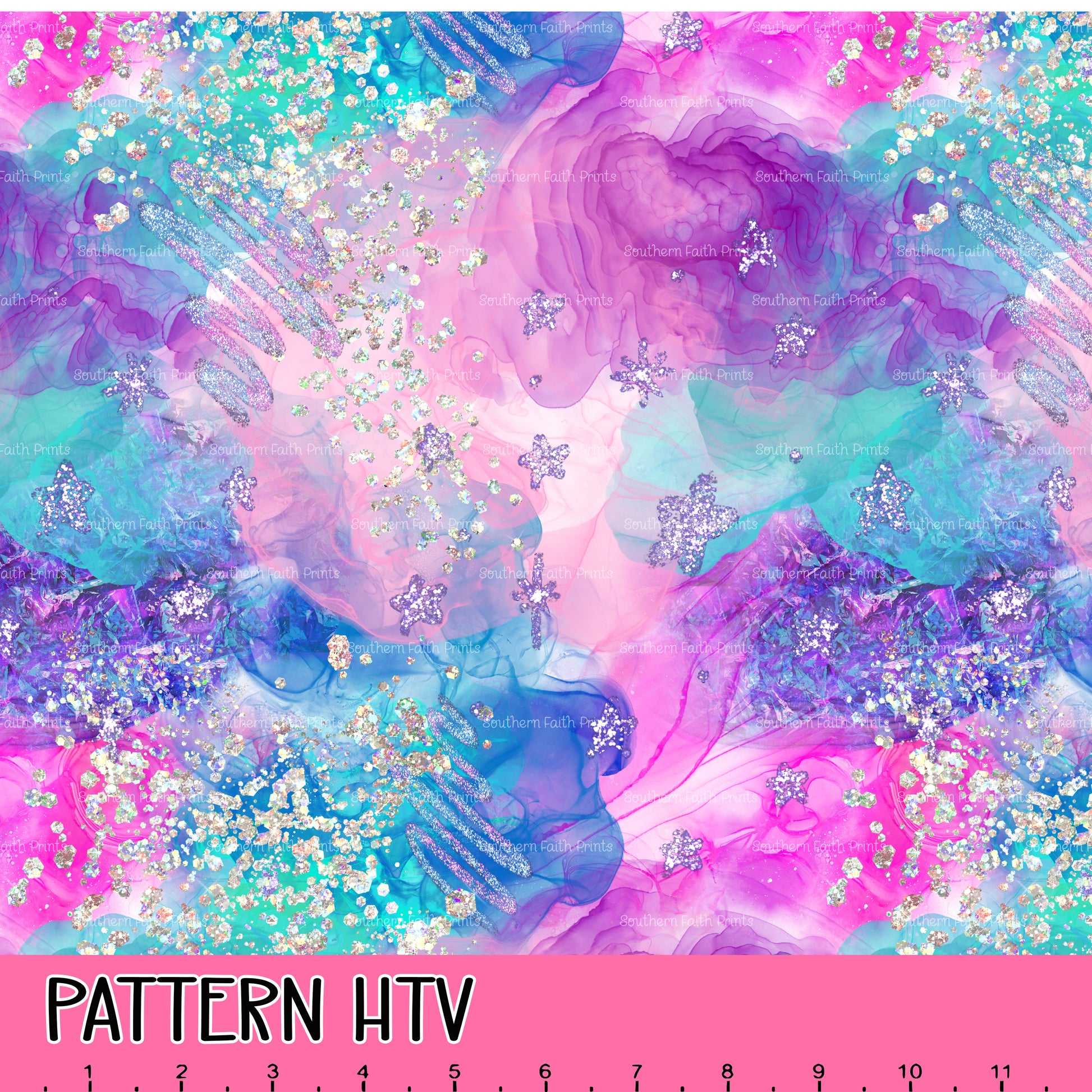 Mermaid Sparkle 12x12 Pattern HTV