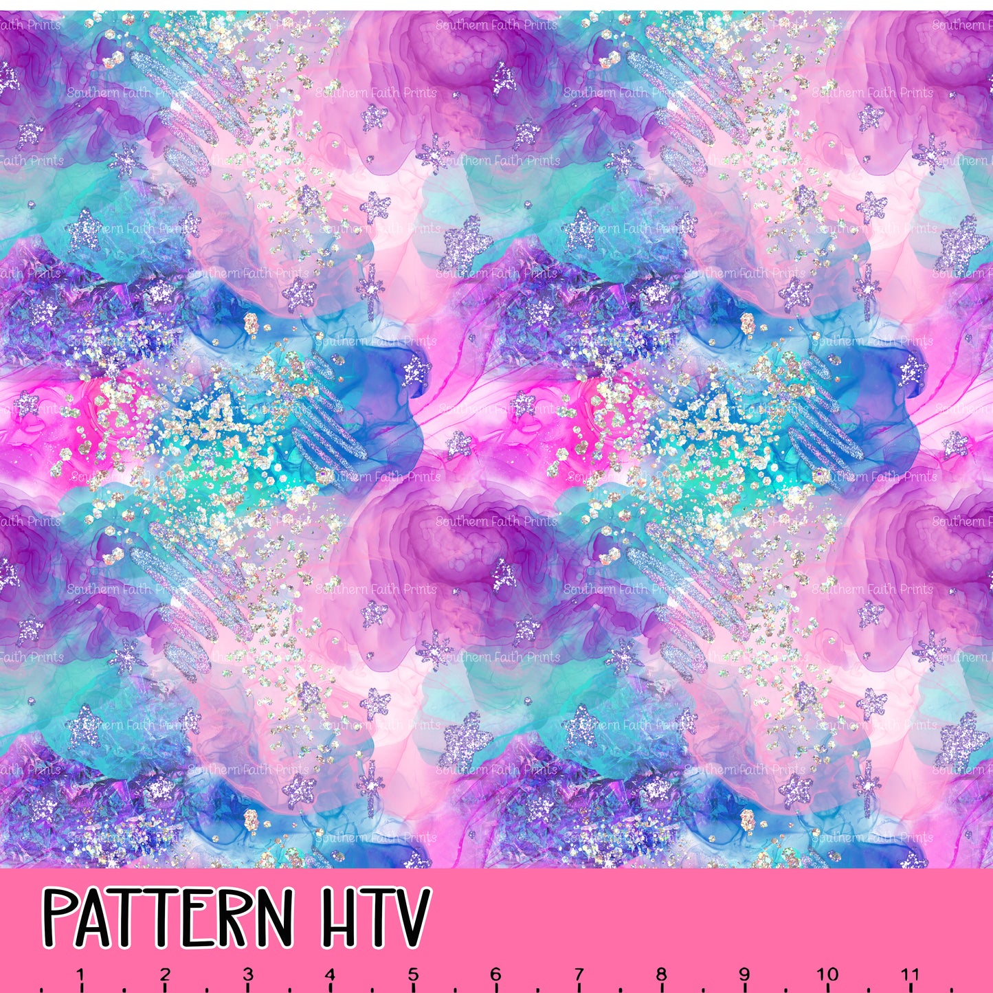 Mermaid Sparkle 12x12 Pattern HTV
