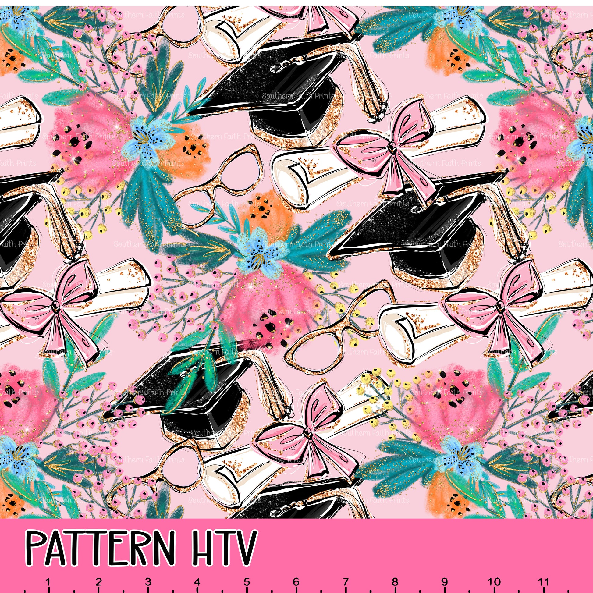 Pink Graduation 12x12 Pattern HTV