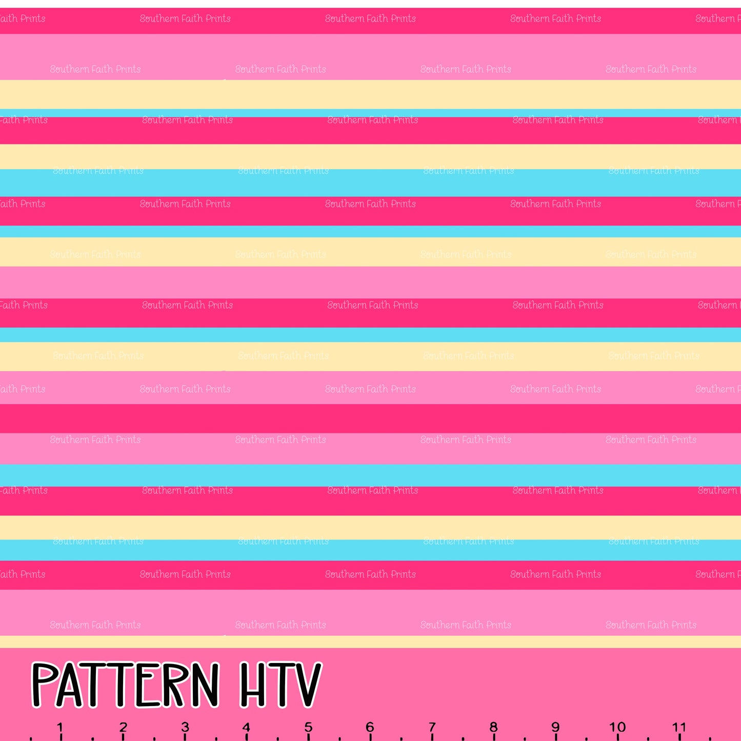 Spring Watercolor Stripes 12x12 Pattern HTV