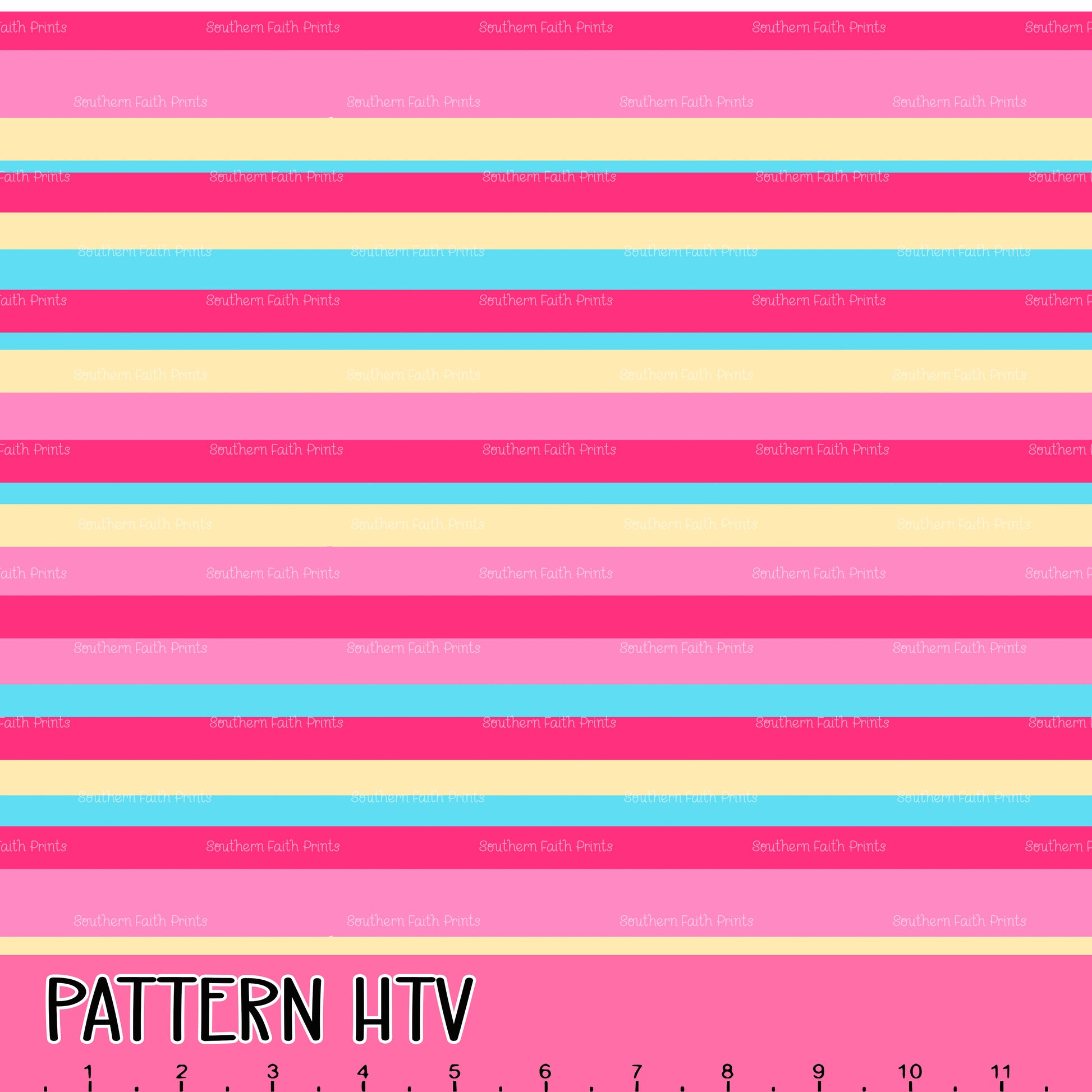 Spring Watercolor Stripes 12x12 Pattern HTV