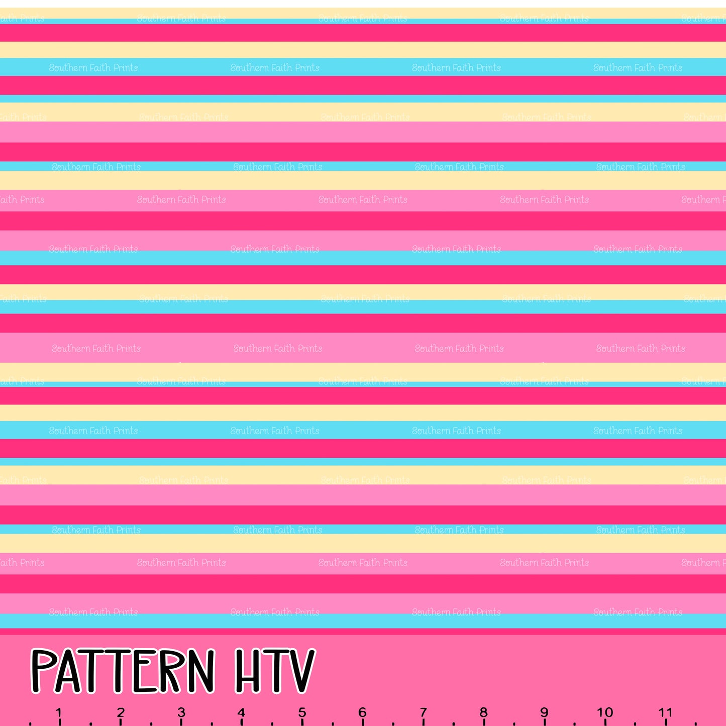 Spring Watercolor Stripes 12x12 Pattern HTV