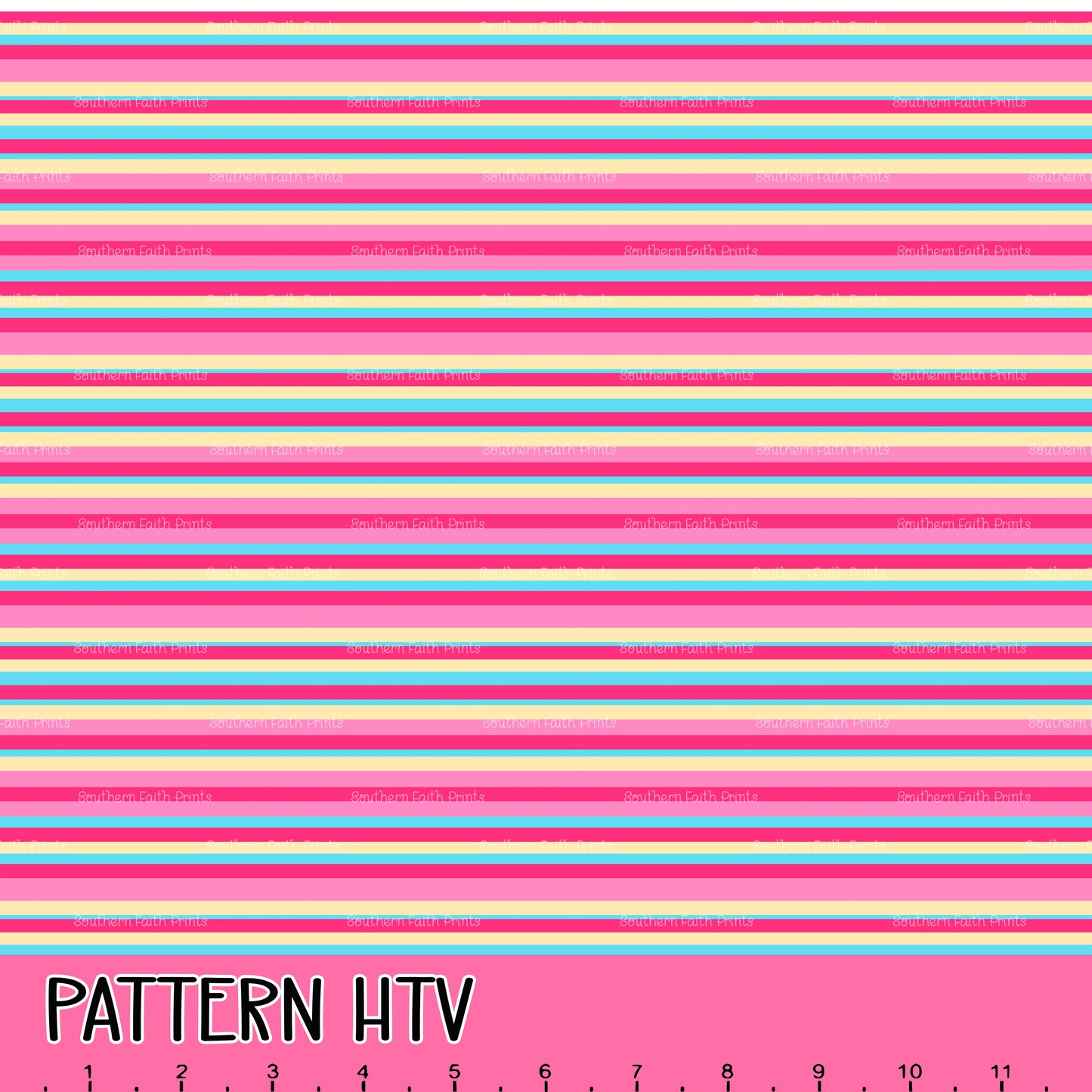 Spring Watercolor Stripes 12x12 Pattern HTV