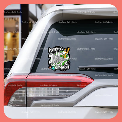 Custom Home Town Mascot Grey Sticker