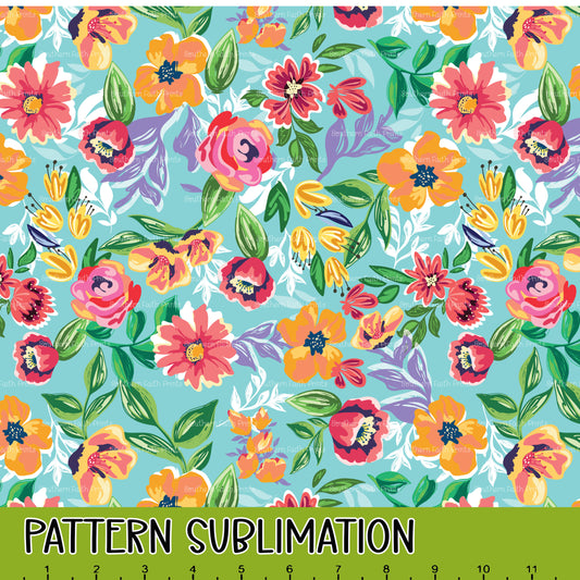 Orange Floral 12x12 Pattern Sublimation