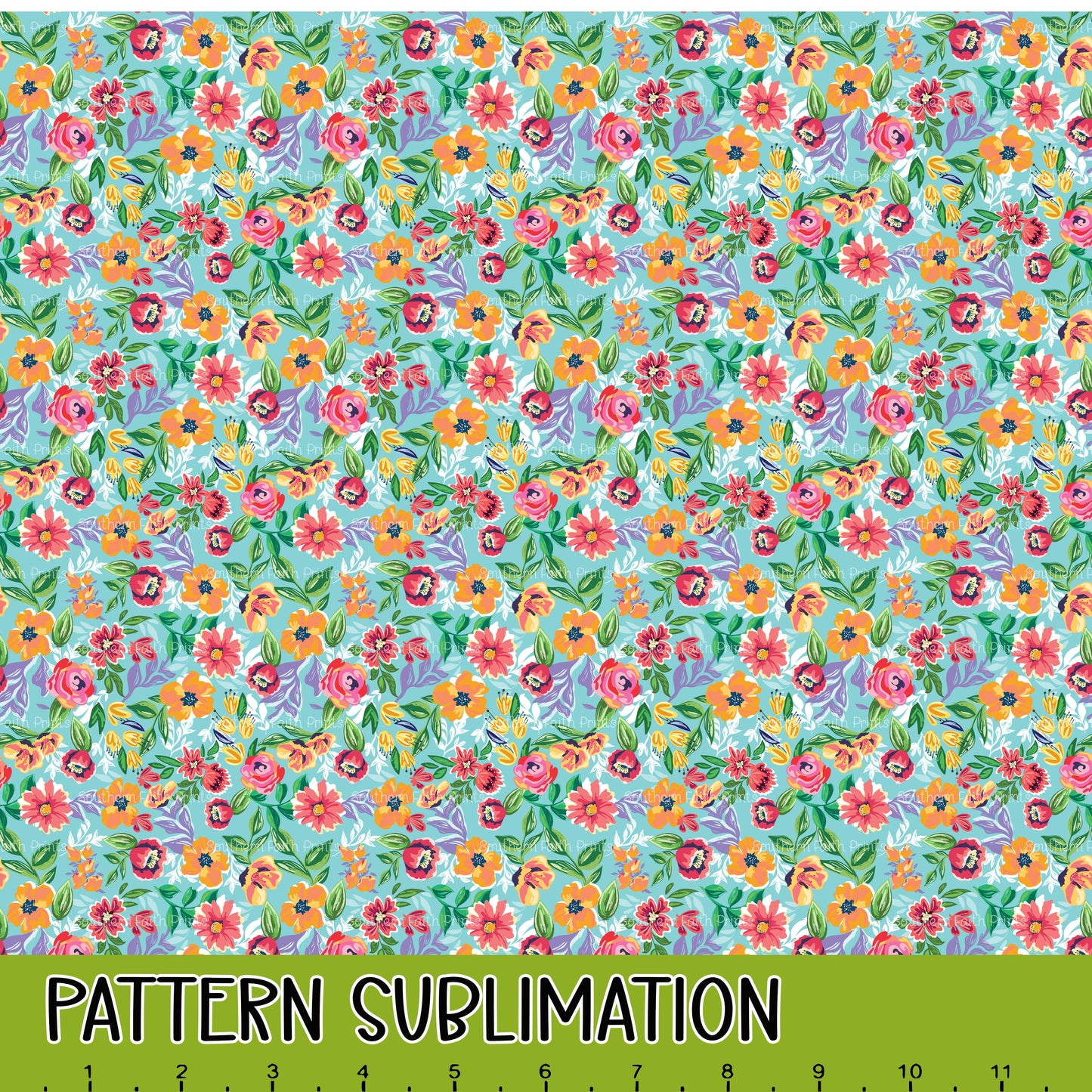 Orange Floral 12x12 Pattern Sublimation