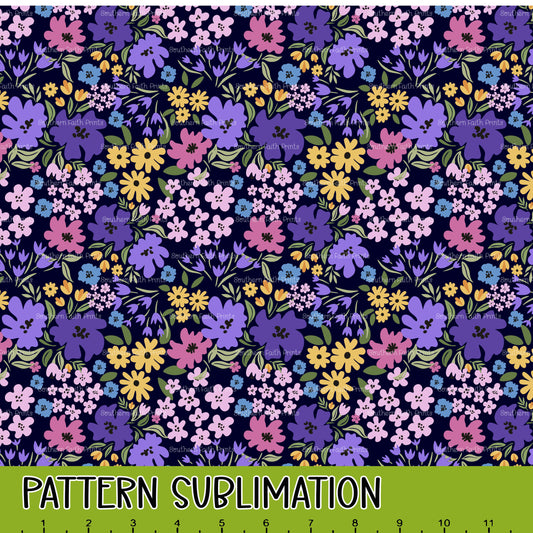 Modern Purple Floral 12x12 Pattern Sublimation