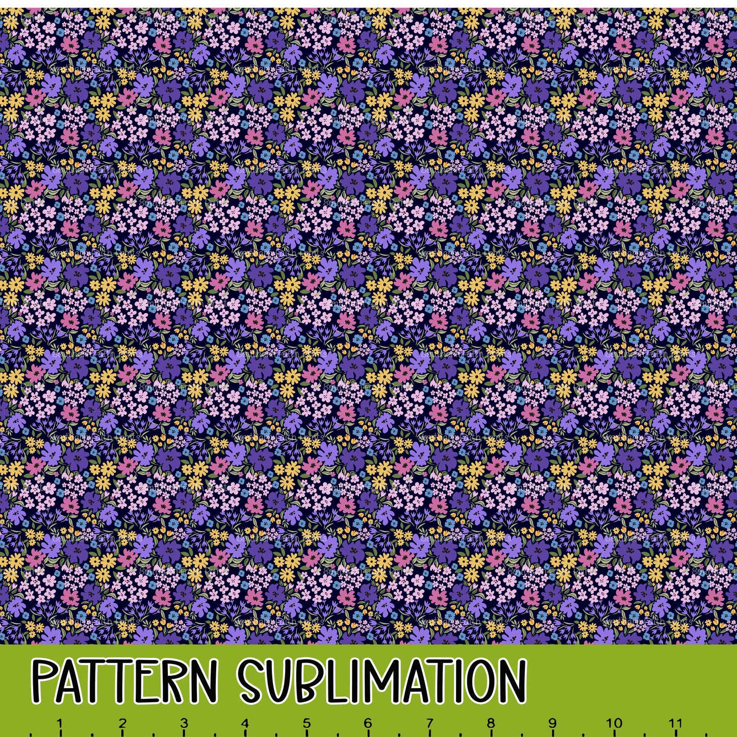 Modern Purple Floral 12x12 Pattern Sublimation