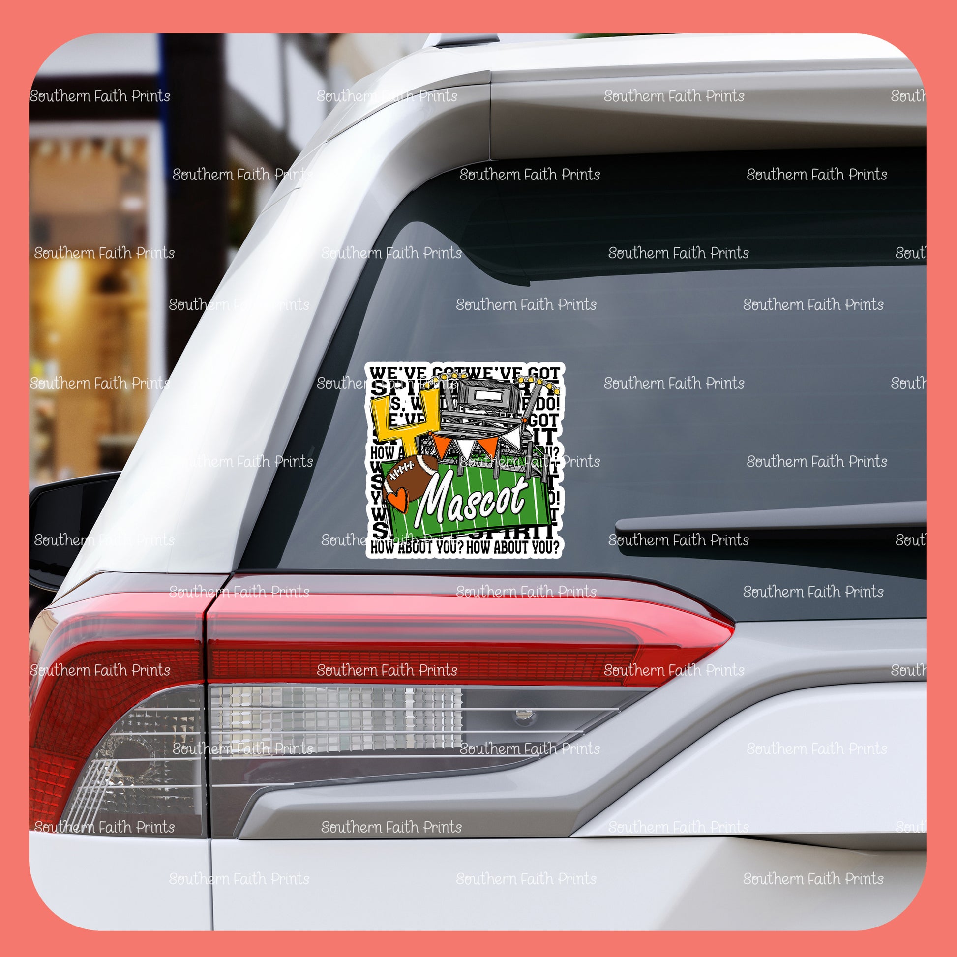 Custom We've Got Spirit Mascot Orange Sticker