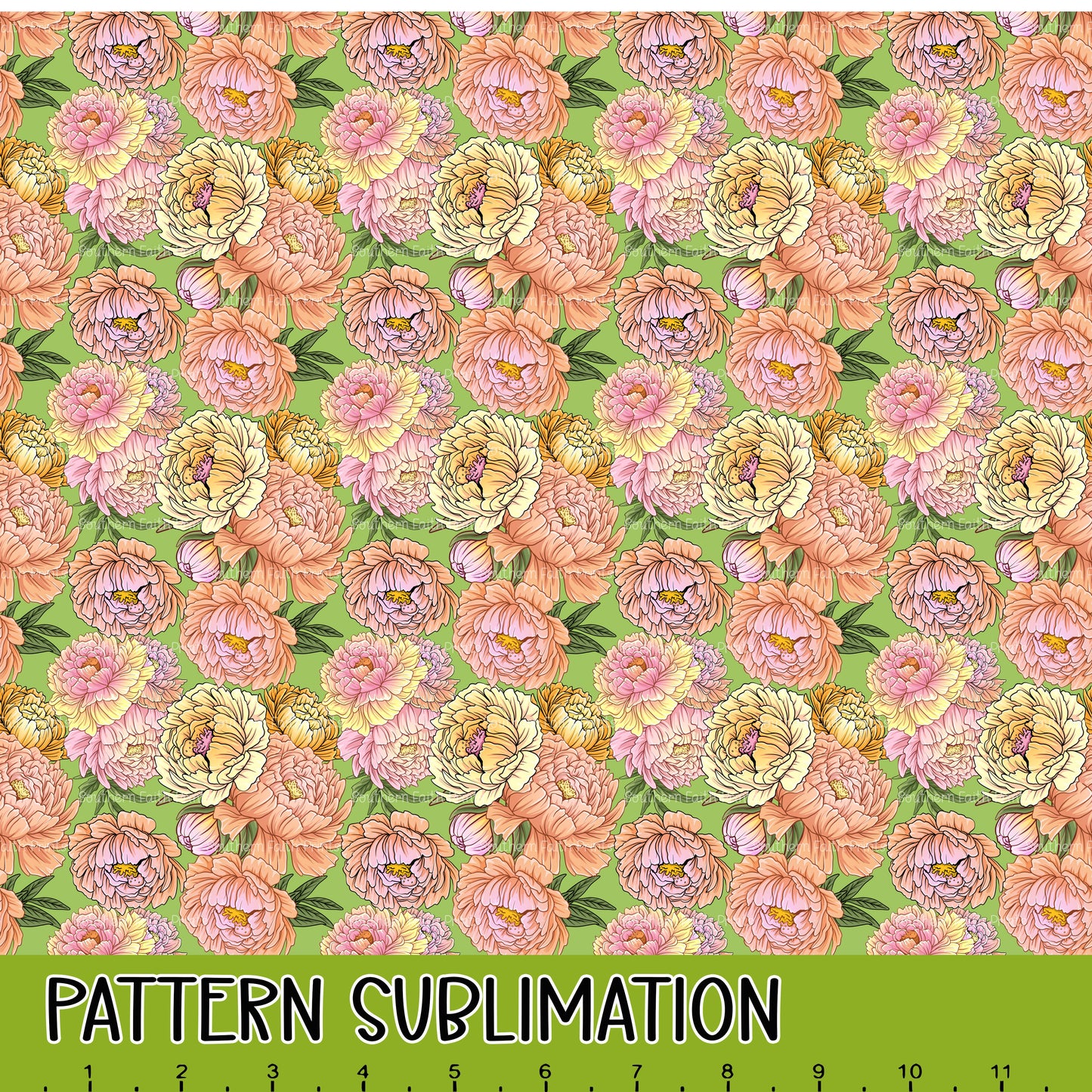 Peony Power 12x12 Pattern Sublimation