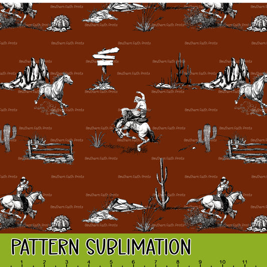 Western Desert Scene 12x12 Pattern Sublimation