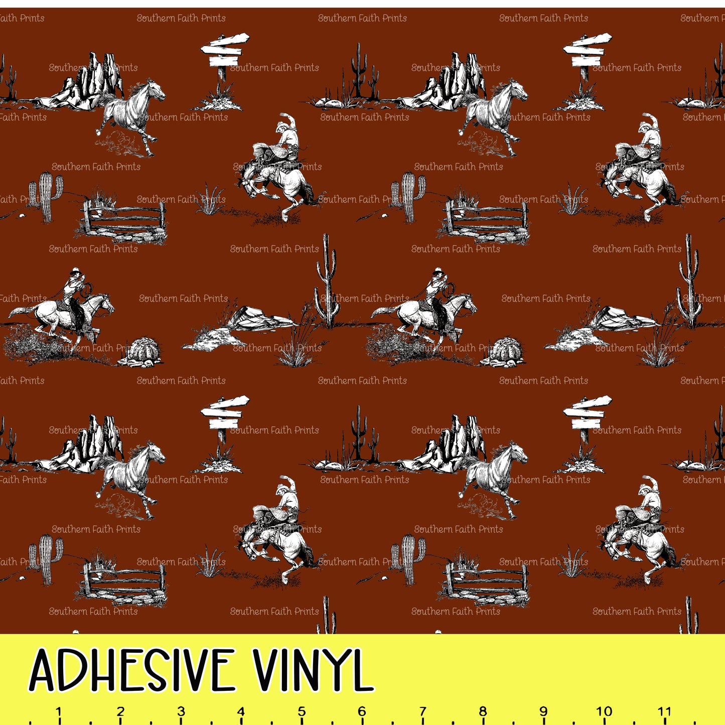 Western Desert Scene 12x12 Pattern Adhesive Vinyl