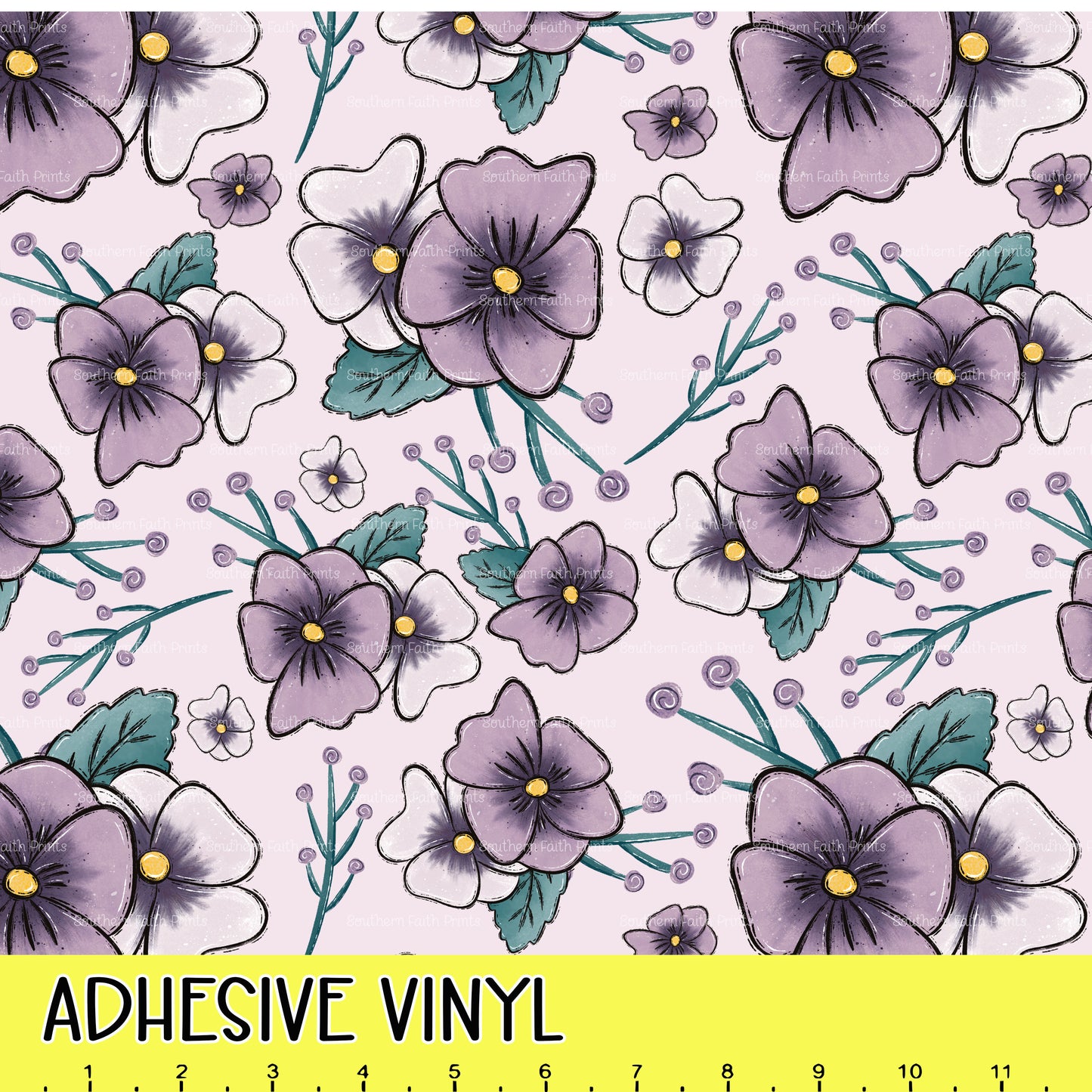 Lavender Floral 12x12 Pattern Adhesive Vinyl