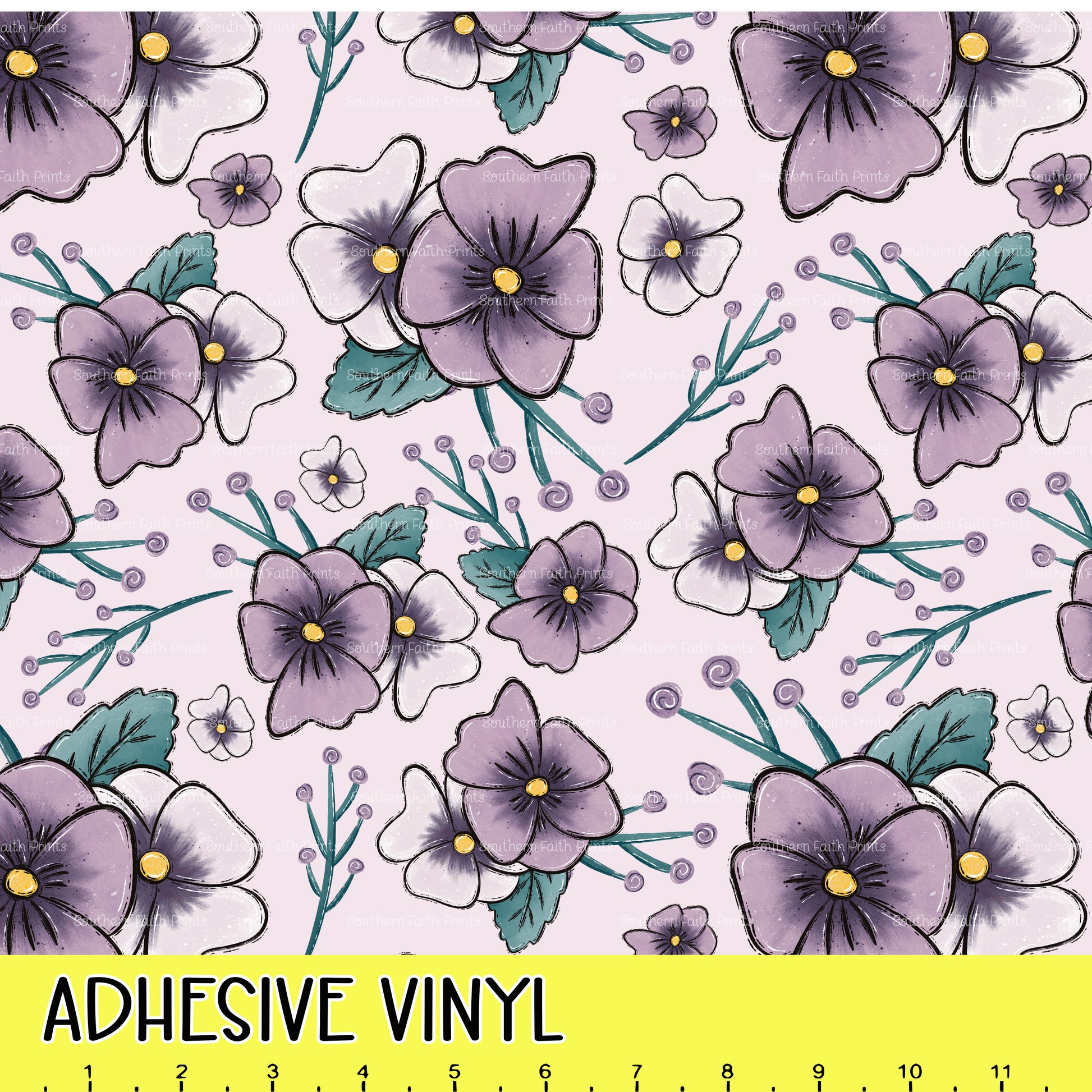 Lavender Floral 12x12 Pattern Adhesive Vinyl
