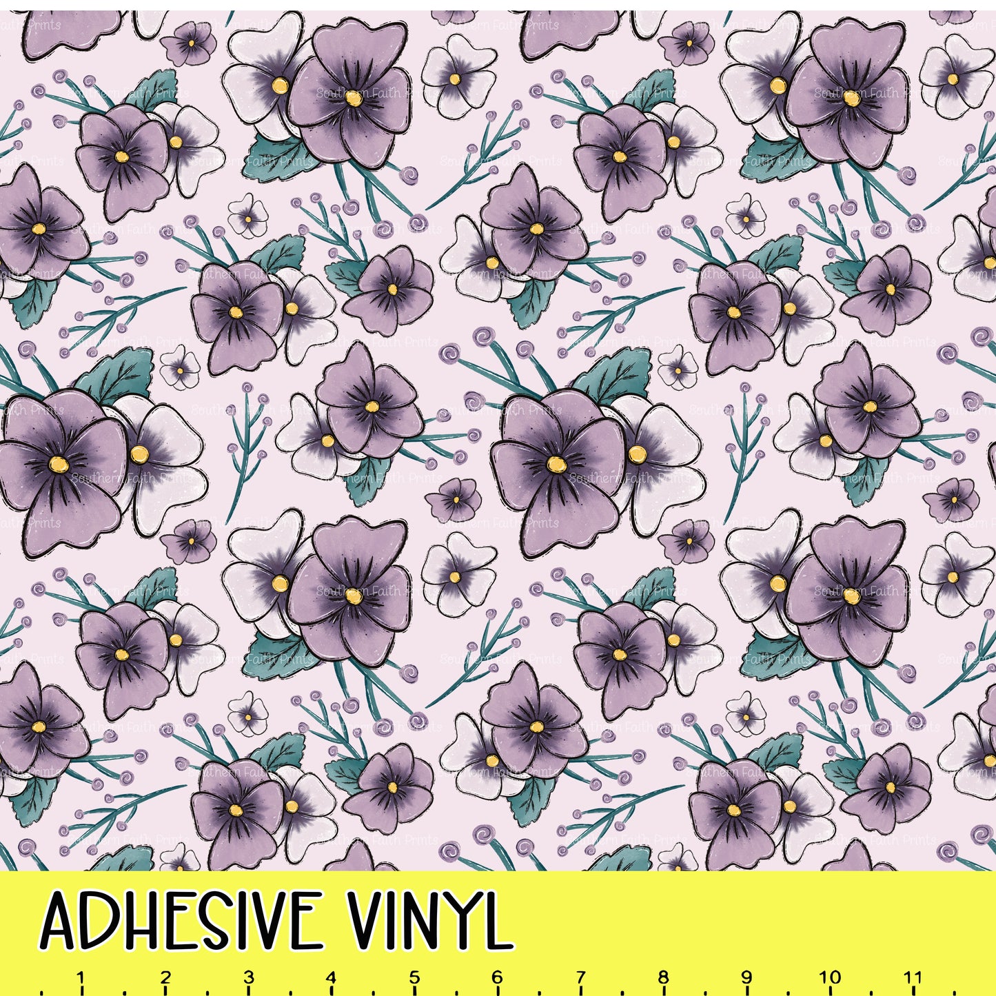 Lavender Floral 12x12 Pattern Adhesive Vinyl