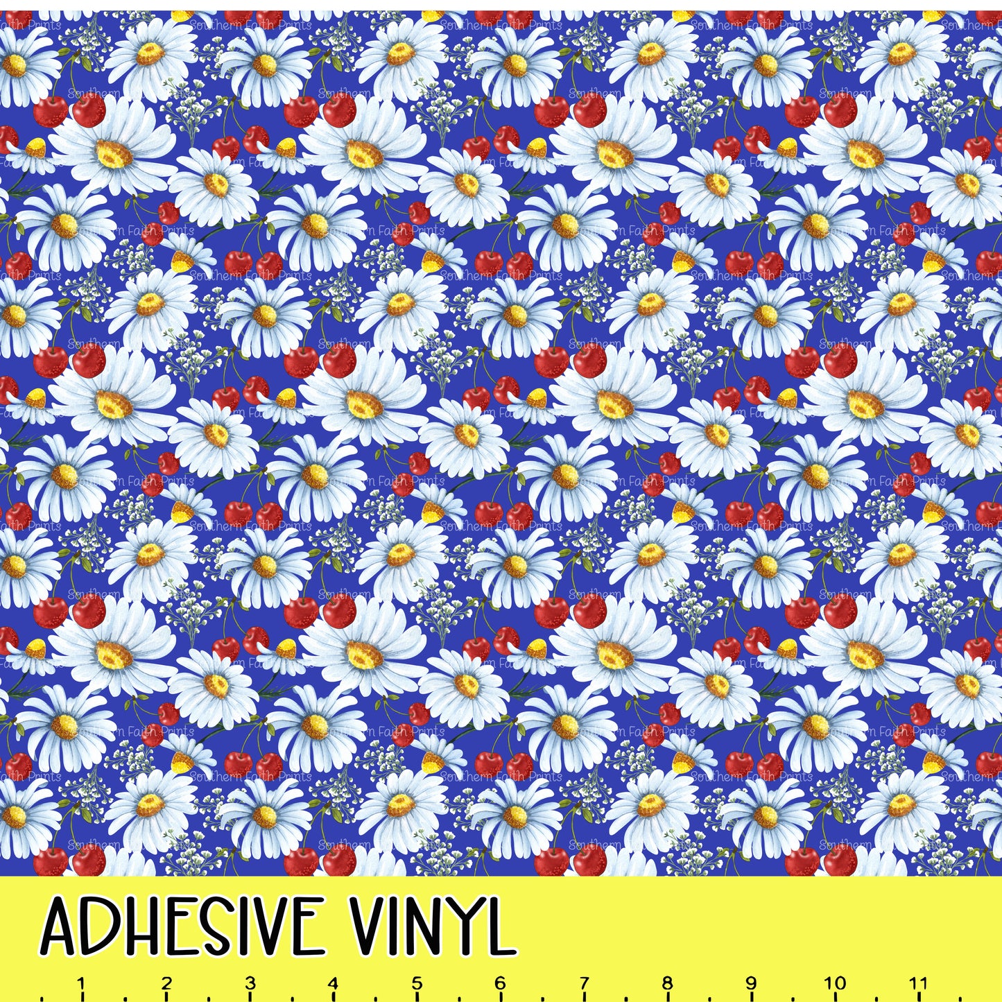 Cherries and Daisies 12x12 Pattern Adhesive Vinyl
