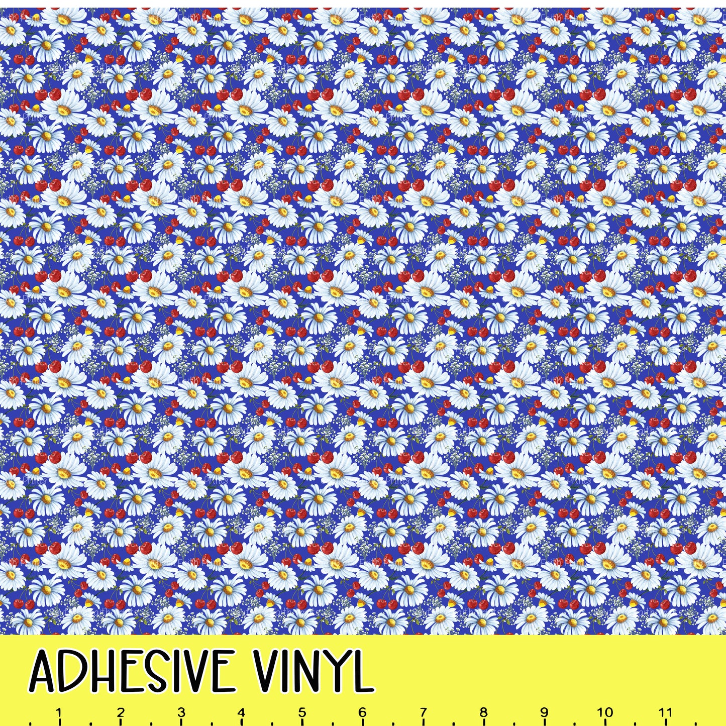 Cherries and Daisies 12x12 Pattern Adhesive Vinyl