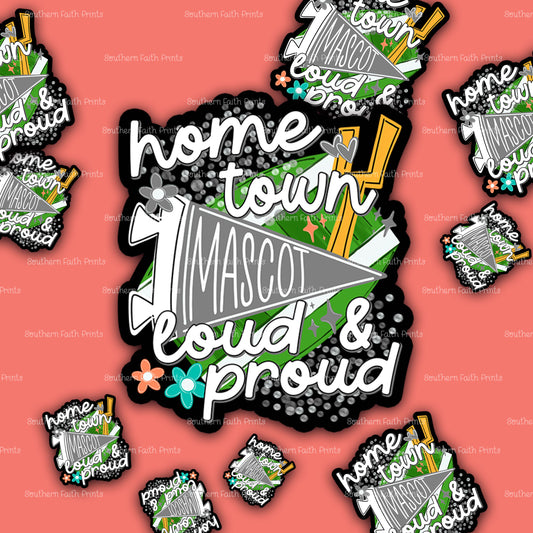 Custom Home Town Mascot Grey Sticker