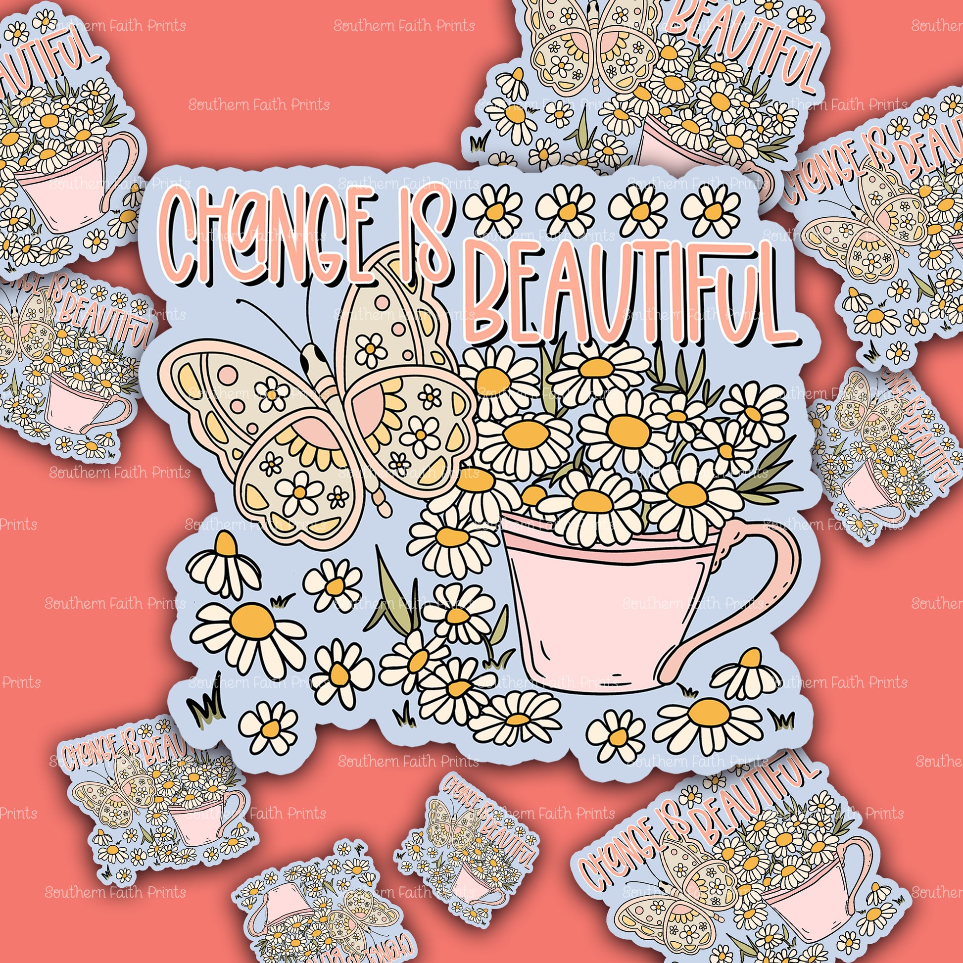 Change is Beautiful Butterfly Acrylic Sticker Set