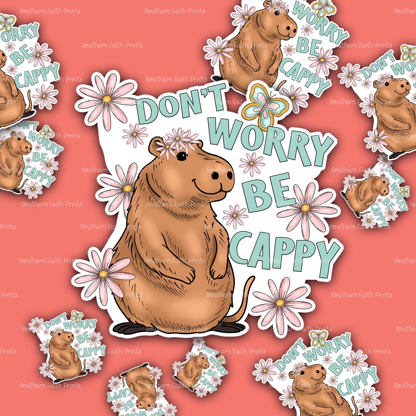Don't Worry Be Cappy Acrylic Sticker Set