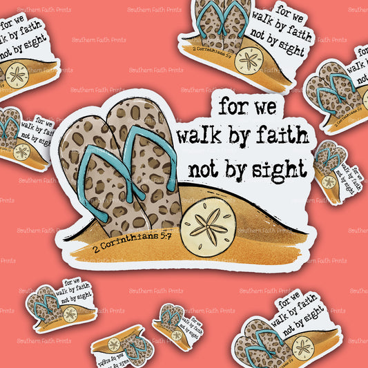 For We Walk By Faith Sticker