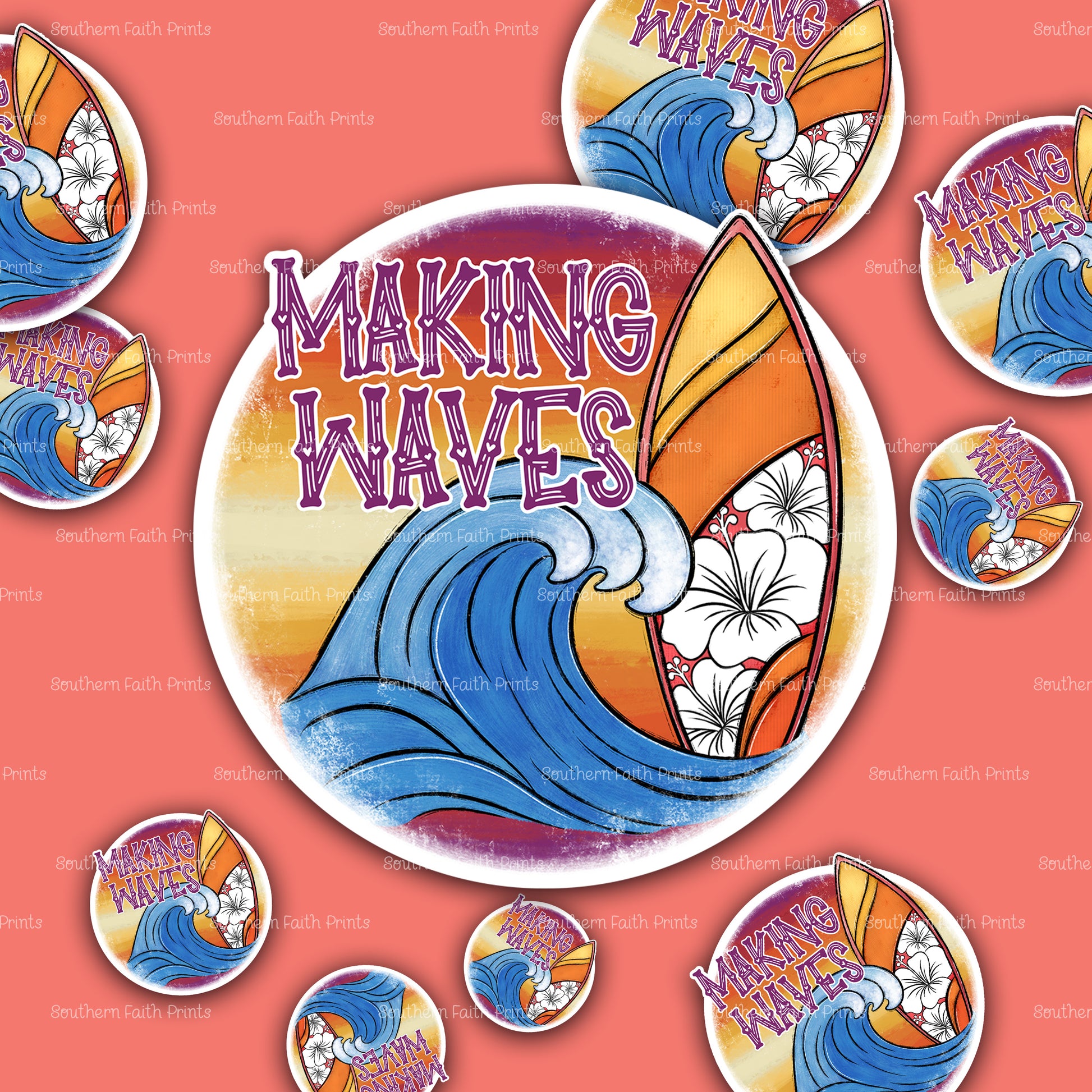 Making Waves Acrylic Sticker Set