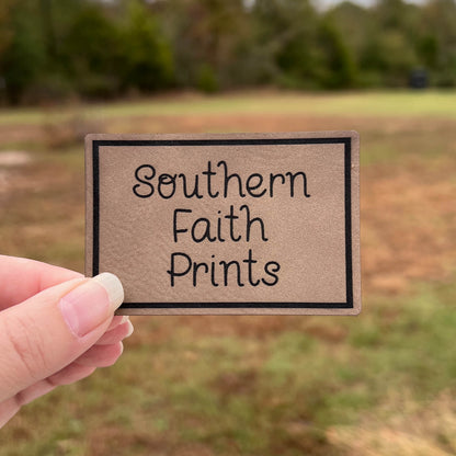 Custom Logo Engraved Leatherette Patch *WITH ADHESIVE*