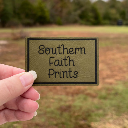 Custom Logo Engraved Leatherette Patch *WITH ADHESIVE*
