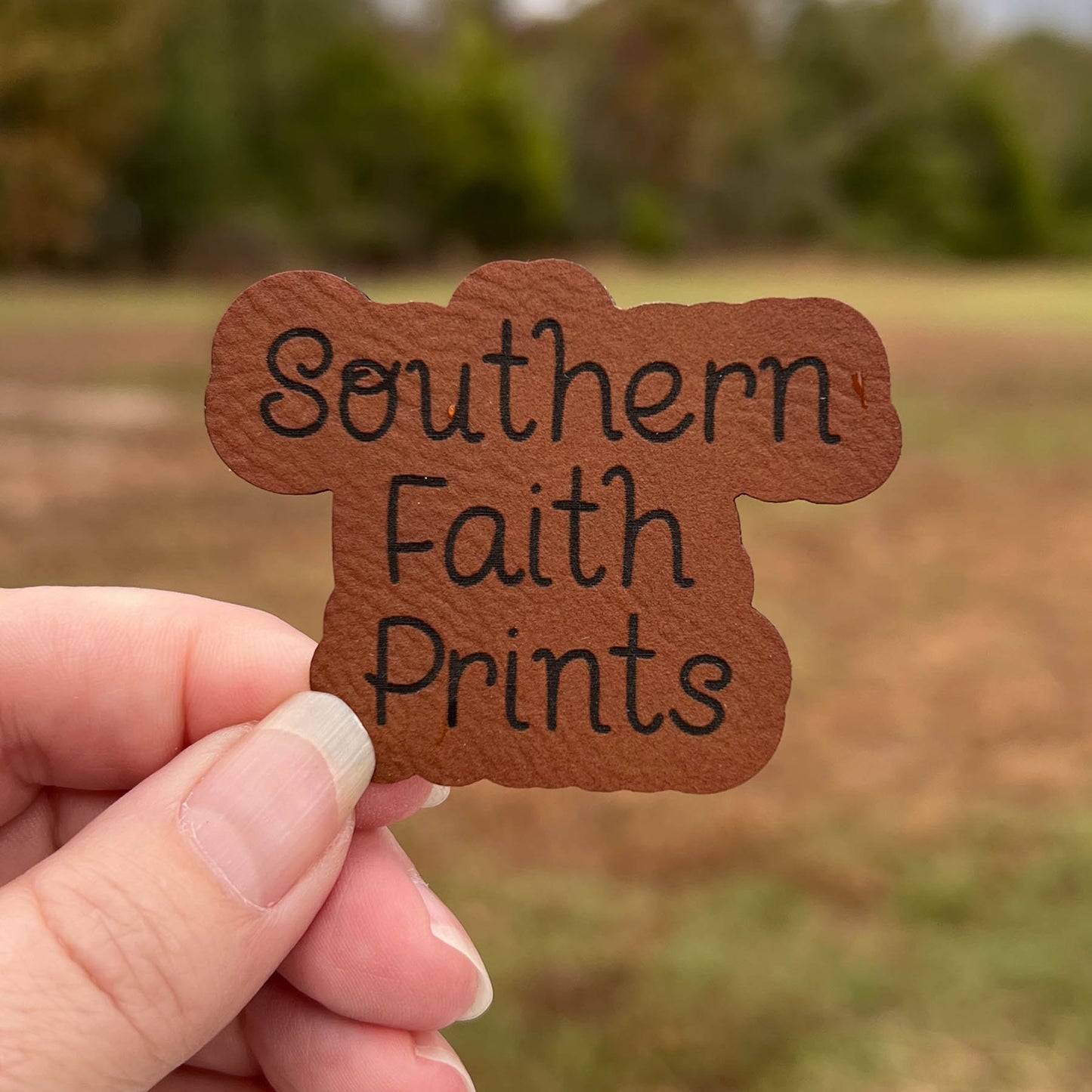 Custom Logo Engraved Leatherette Patch *WITH ADHESIVE*