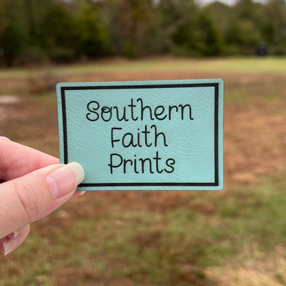 Custom Logo Engraved Leatherette Patch *WITH ADHESIVE*