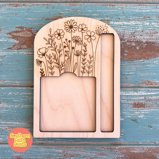 Floral Sticky Note & Pen Holder