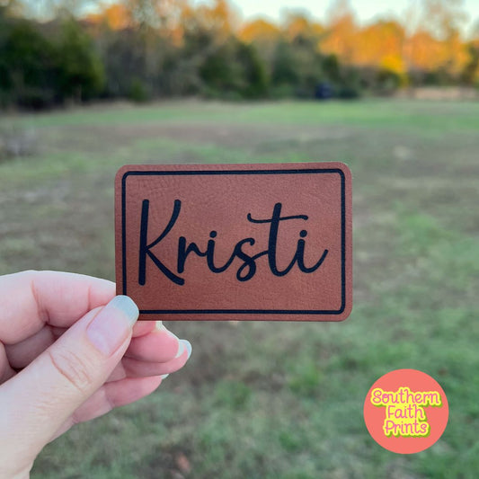 Personalized Name Engraved Leatherette Patch *WITH ADHESIVE* | Southern Faith Prints